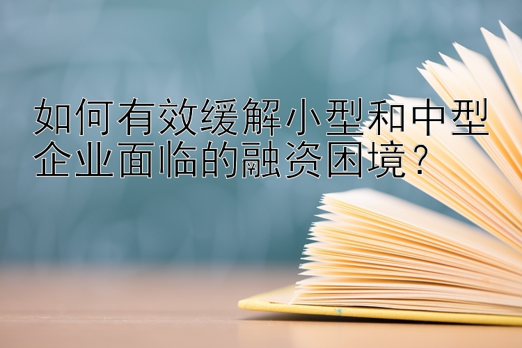 如何有效缓解小型和中型企业面临的融资困境？