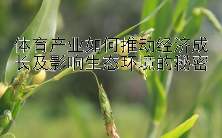 腾讯分分彩龙虎玩法技巧与方法 体育产业如何推动经济成长及影响生态环境的秘密